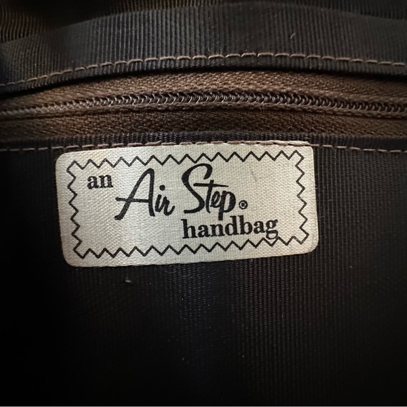 Vintage Air Step Handbag Brown Faux Snakeskin Patchwork Retro 60s 70s MCM - Picture 5 of 14